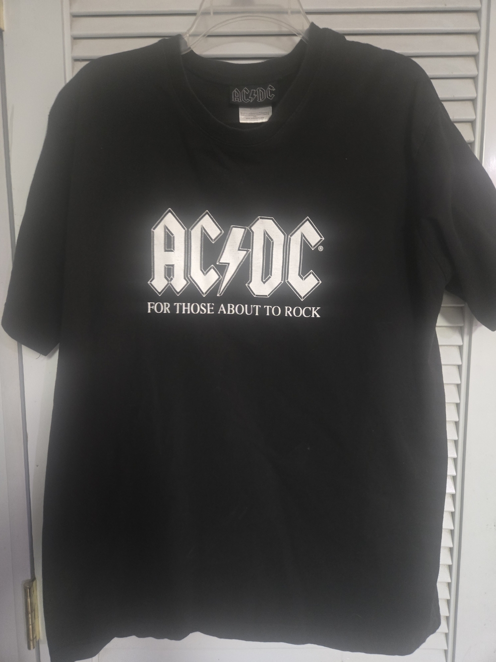 AC/DC Black T‑Shirt with White Logo. New! Right From The Website Official!